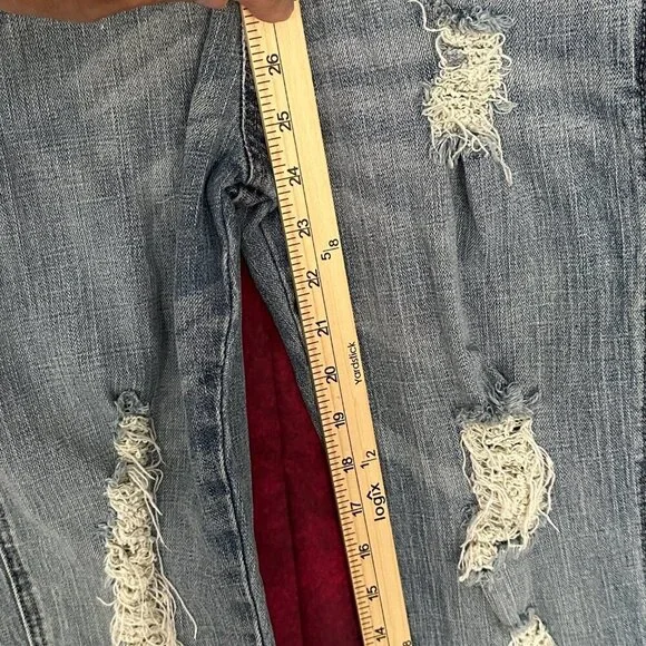 WOMENS LOVE CULTURE JEANS OVERALLS, LIGHT BLUE DENIM, DISTRESSED, MEDIUM SIZE - Picture 12 of 15